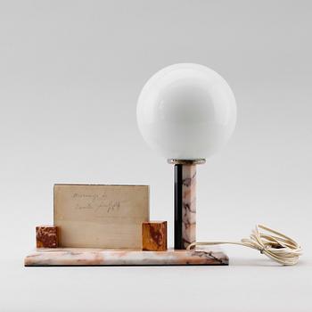BORDSLAMPA MED FOTOGRAFIRAM, art déco, 1920-/30-tal.
