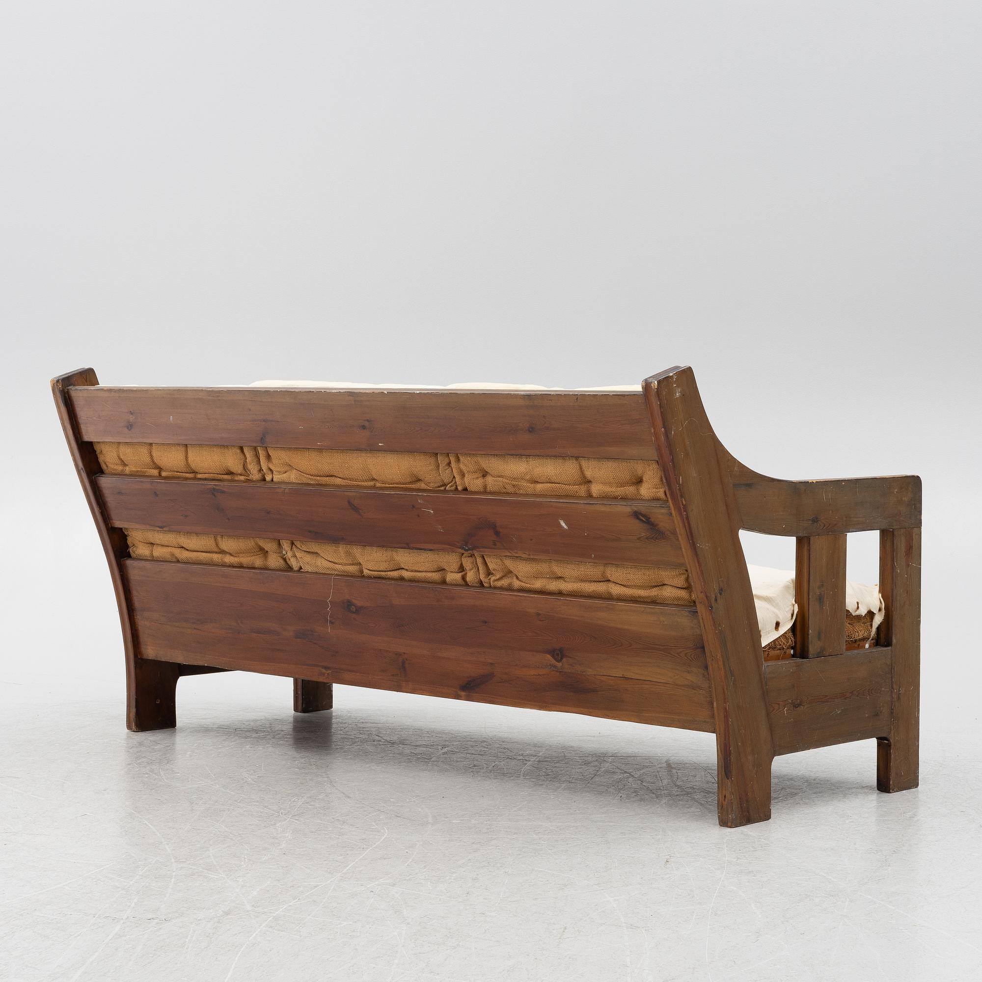 Carl Westman, a stained pine sofa, Sweden ca 1910.