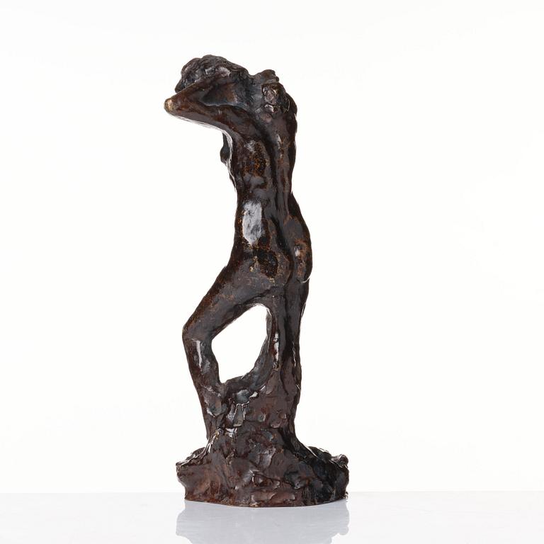 Pierre Bonnard, "Femme nue debout, bras levés derrière la tête, s'épongeant la nuque".