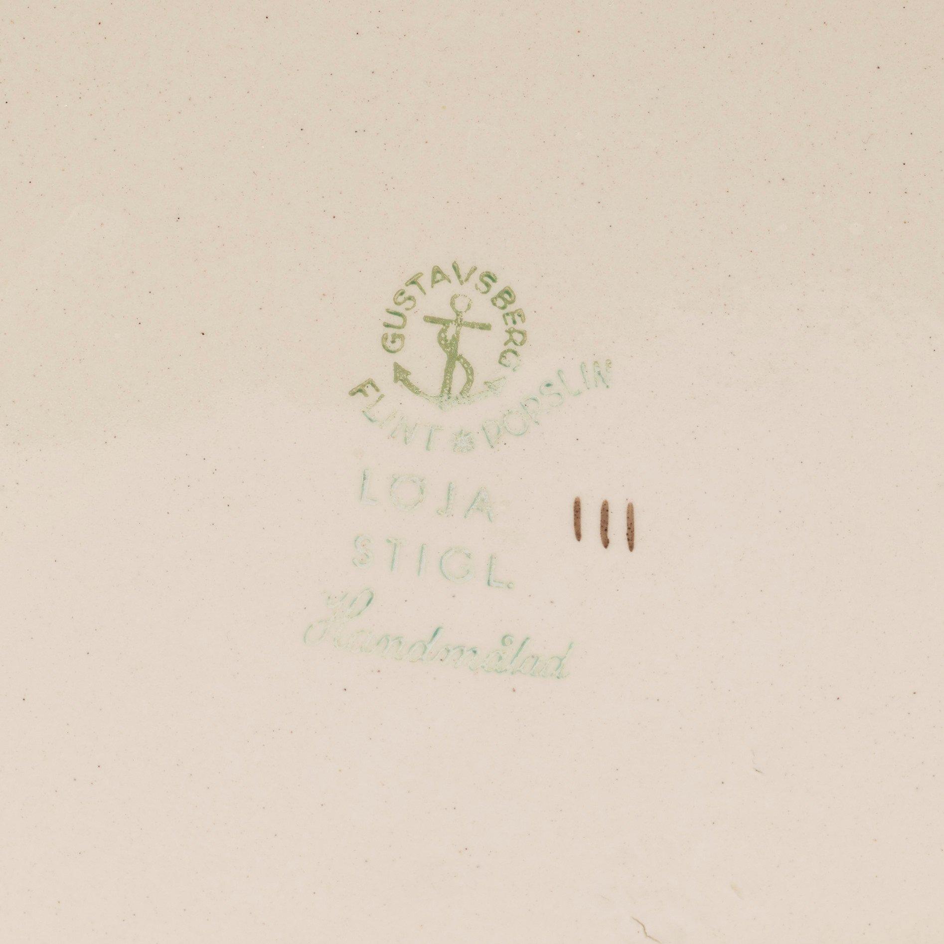 STIG LINDBERG, tallrikar, 12 st, "Löja", Gustavsberg 1948-62.