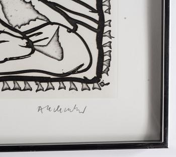 Pierre Alechinsky, etching and  linocut, 1989, signed 2/125.