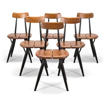 Ilmari Tapiovaara,  A set of six 1960's 'Pirkka' chairs, for Laukaan Puu.