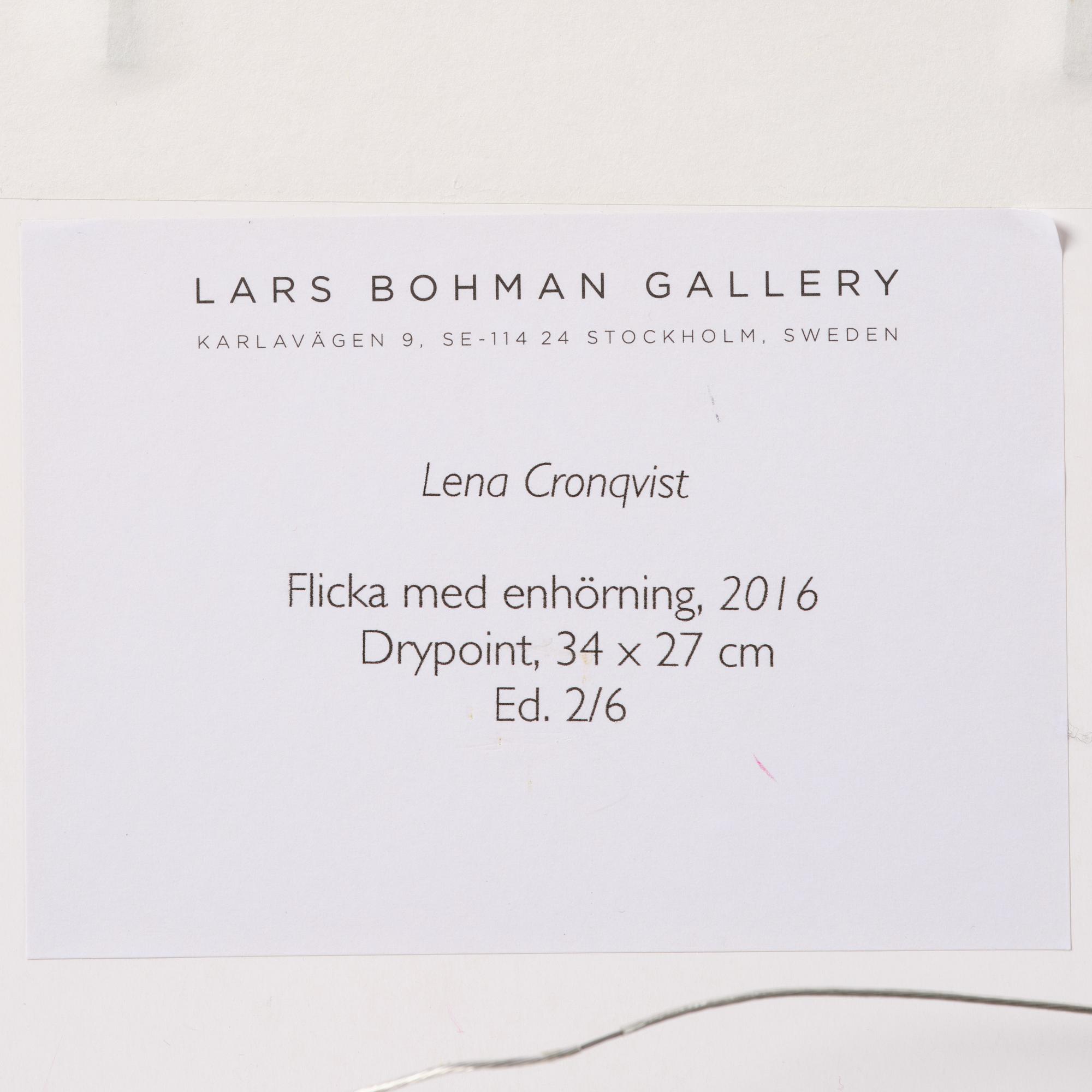 Lena Cronqvist, "Flicka med enhörning (2016)".