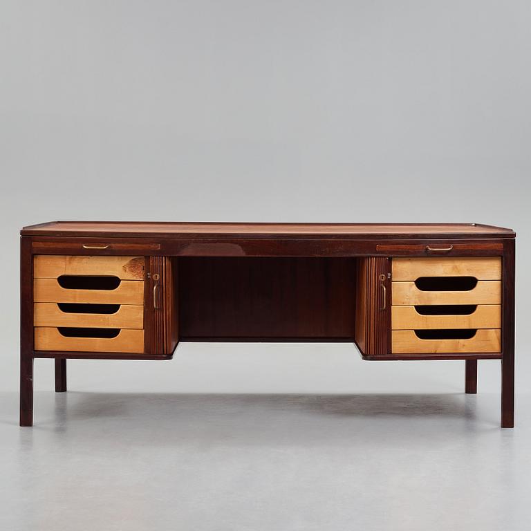 HANS J WEGNER, a mahogany desk model "A 1515" for Plan møbler, Denmark 1940-50's.