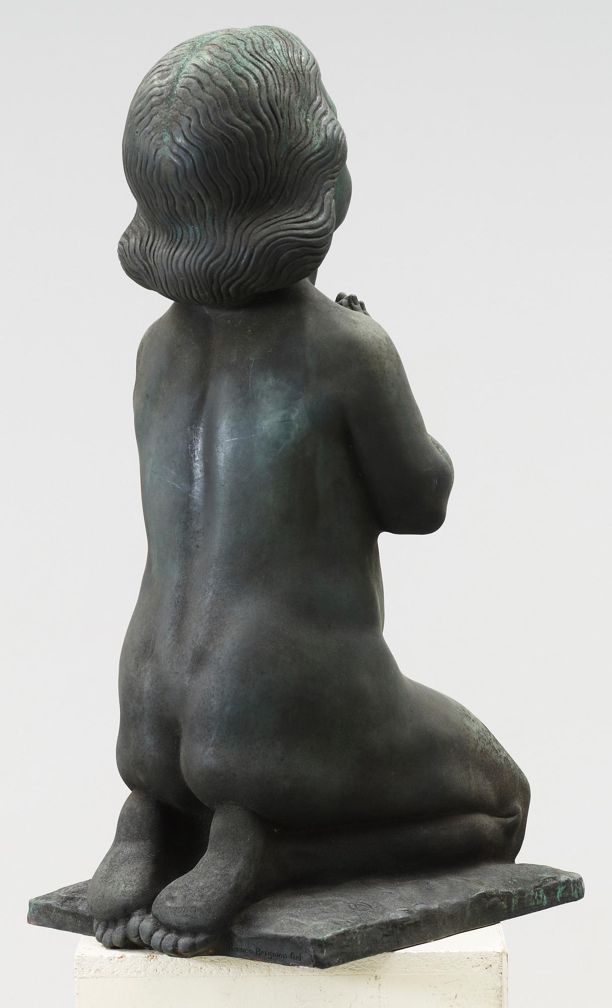 ALFRED OHLSON, skulptur, brons, Herman Bergman FUD,