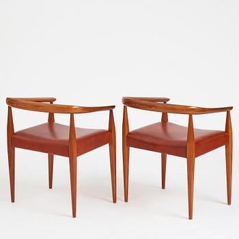 Nanna Ditzel, a pair of armchairs, "model 113", Poul Kolds Savværk, Denmark 1950-60's.