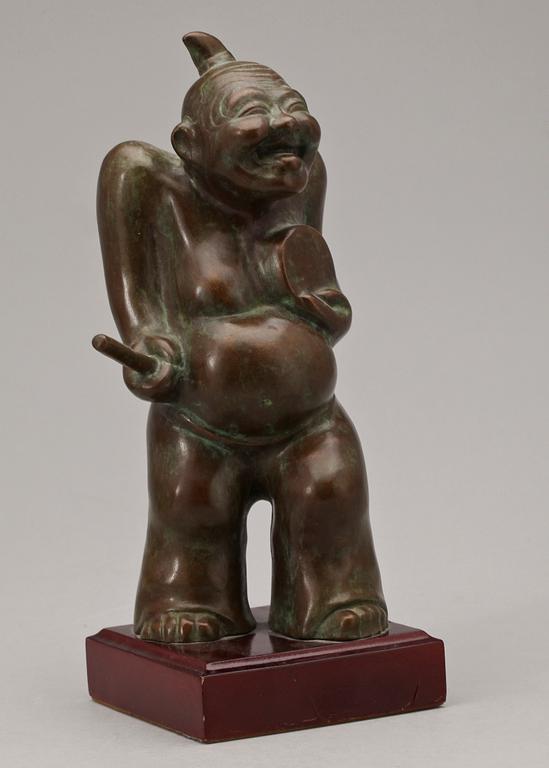 SKULPTUR, patinerad metall, orientalisk, 1900-tal.
