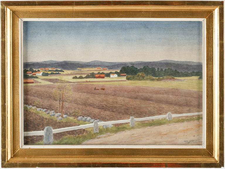OSKAR BERGMAN, watercolour, signed Oskar Bergman and dated Lagmansholm 1947.