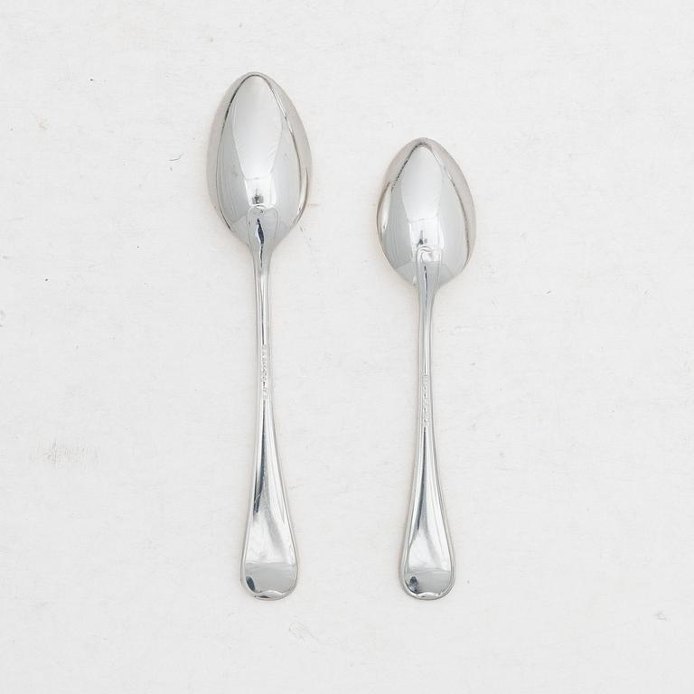 Tea and coffee spoons, 48 pieces, silver, "Svensk" model, including GAB, Stockholm, 1964.