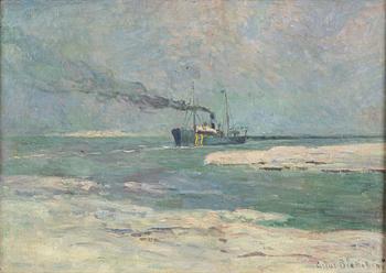 Arthur Bianchini, Winter Scene with Boat.