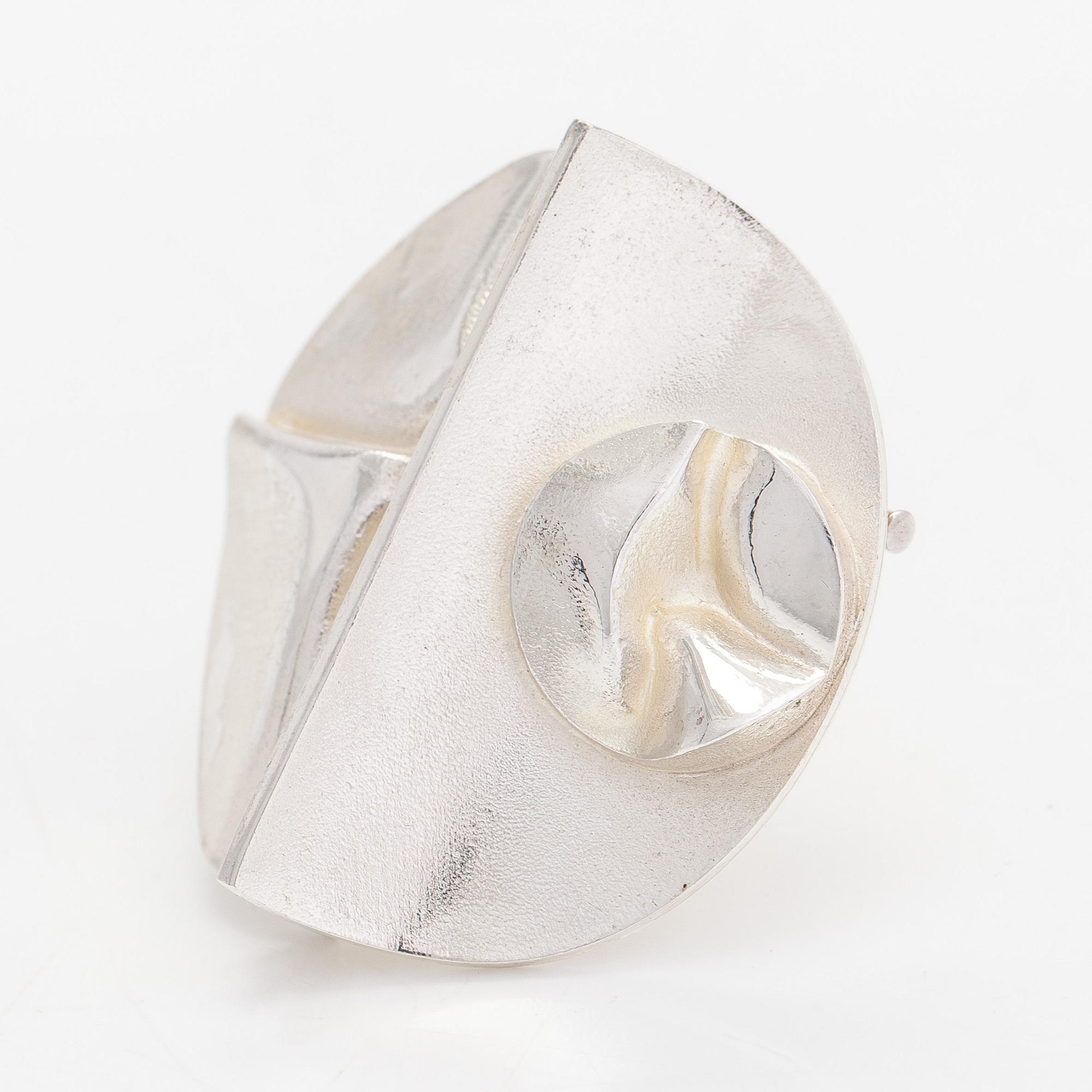 Björn Weckström, a sterling silver brooch 'Vela' for Lapponia 1970.