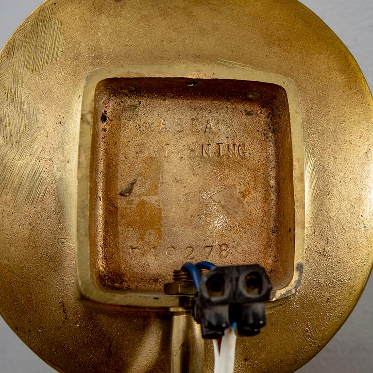 Vägglampor, ett par, mässing, Swedish modern, ASEA, 1900-talets mitt.