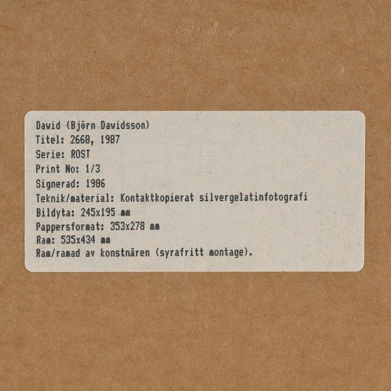 Dawid (Björn Dawidsson), "2668, 1987".