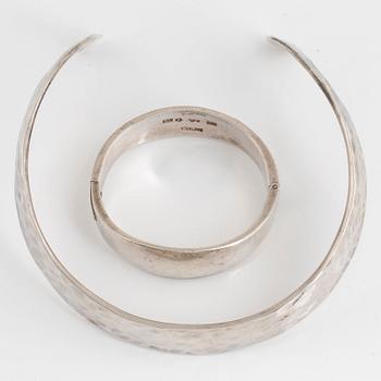 Rey Urban, REY URBAN, a sterling silver choker and bangle, Stockholm 1967-68.