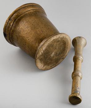 MORTEL MED STÖT, mässing, 1800-tal.