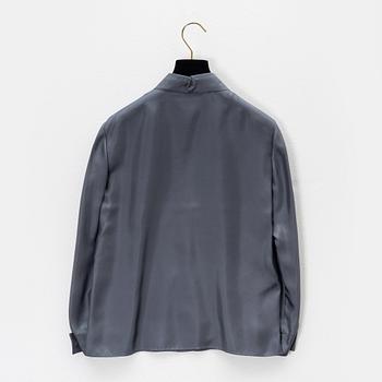 Prada, A grey silk blouse, size 36.