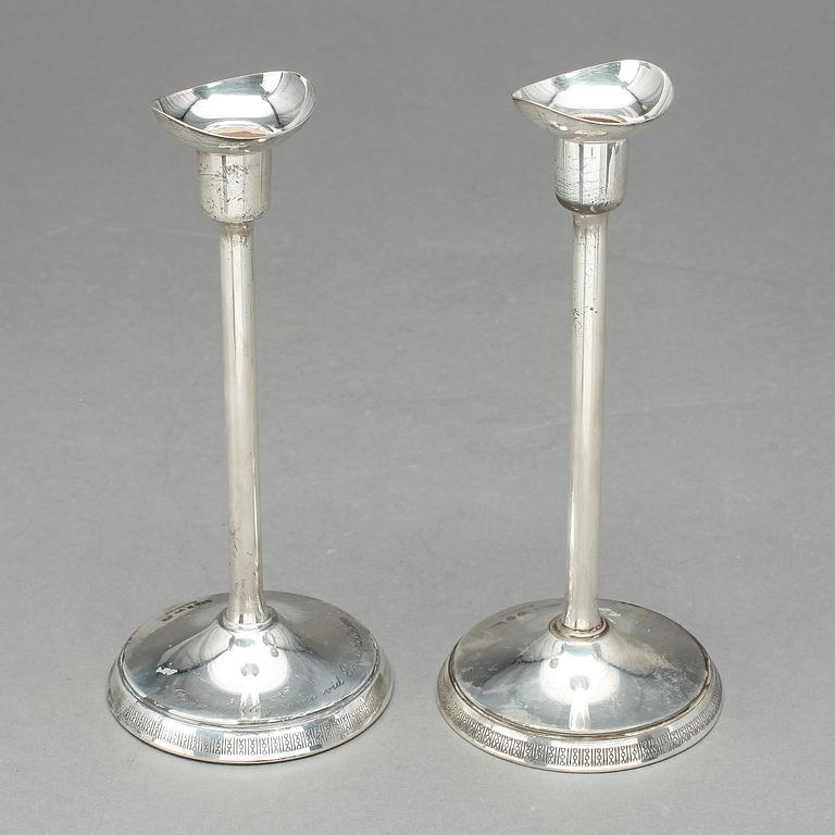 LJUSSTAKAR, ett par, silver, Ainar Axelsson, GAB, 1966.
