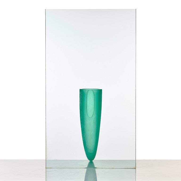Philippe Starck, "Petite Etrangete Contre Un Mur", a sculpture/vase, ed. 50/50, Daum, Nancy, France, 1980's.