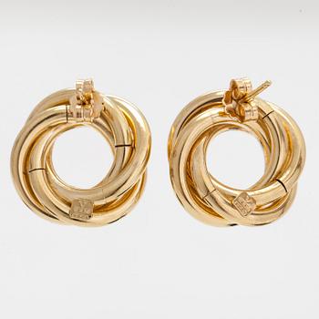A pair of 18K gold earrings, Italy.