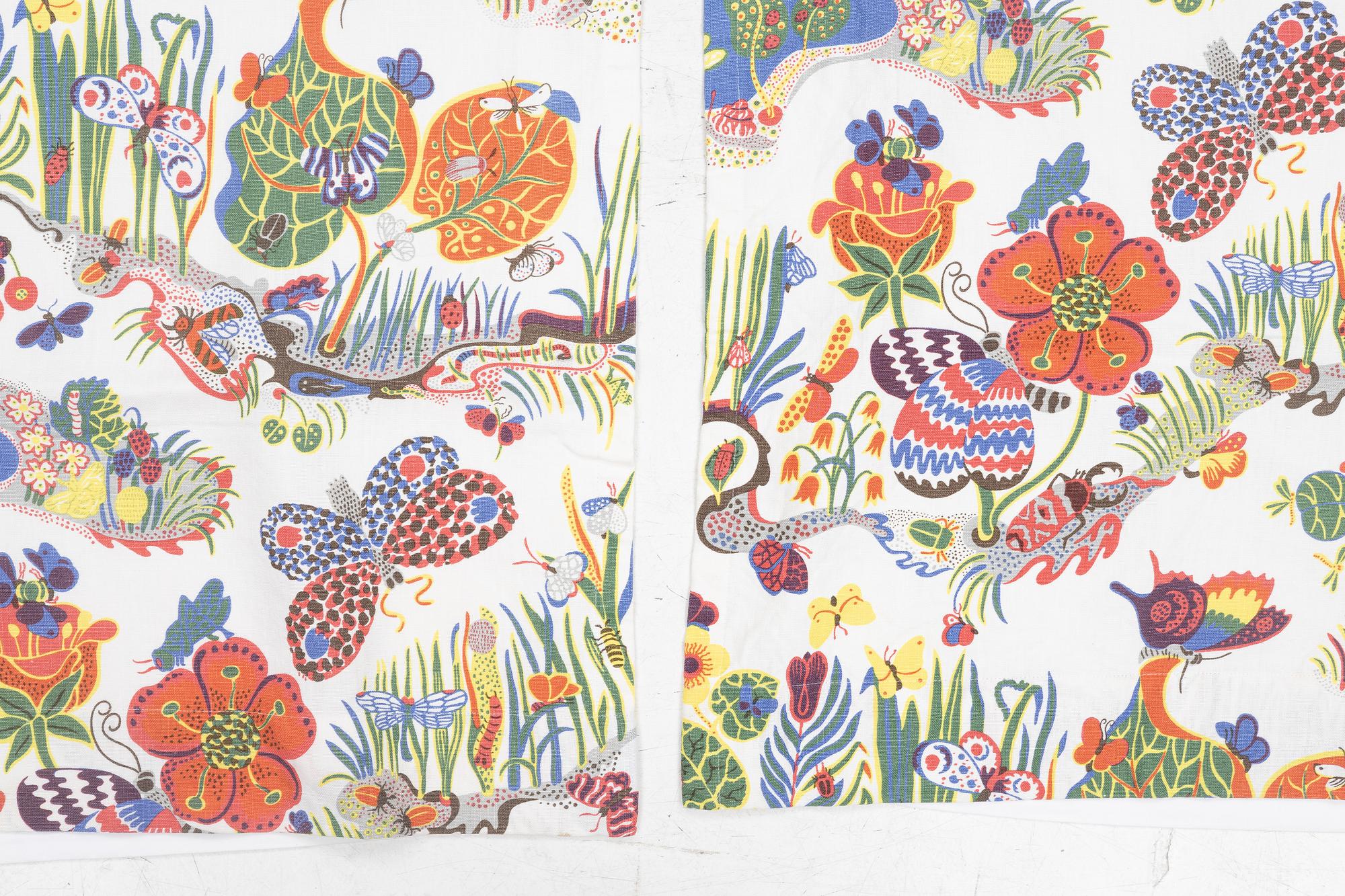 Josef Frank, curtains, a pair, "Butterfly", Firma Svenskt Tenn.
