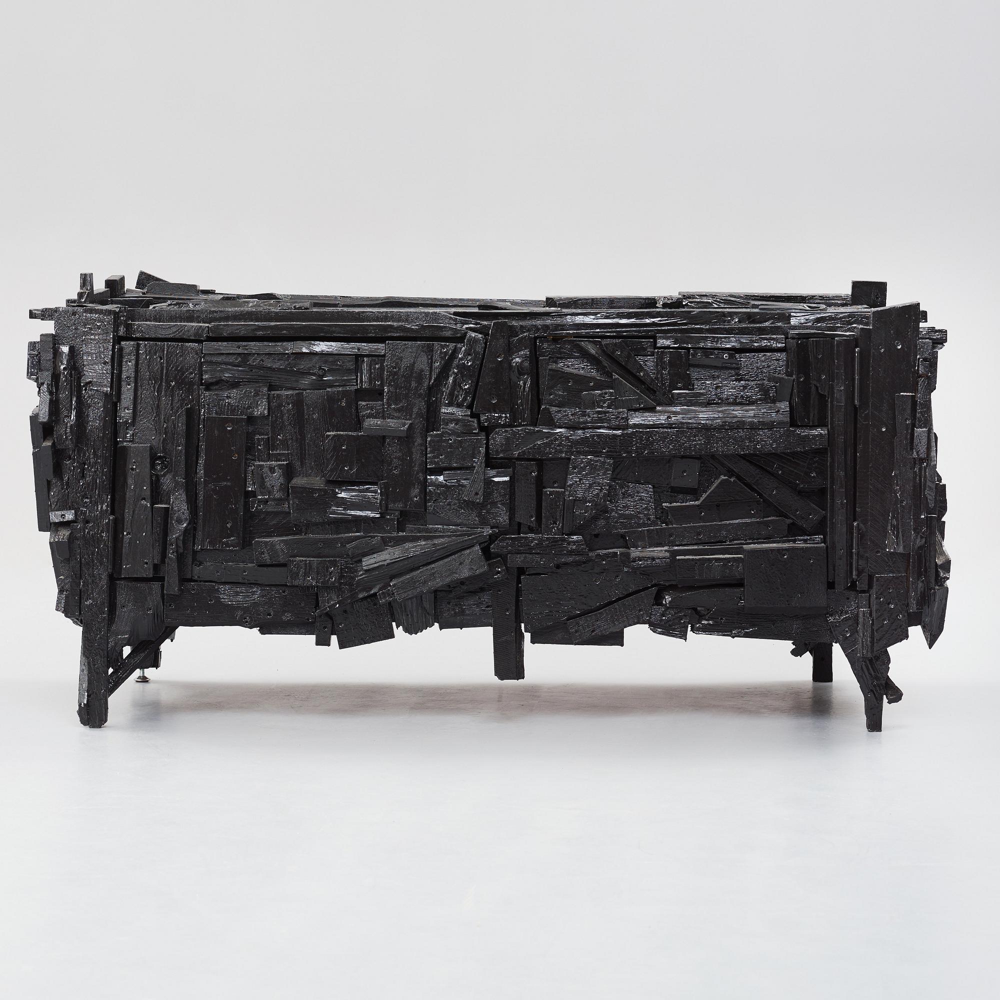 Finn Ahlgren, a unique "Trash sideboard", Studio Finn Ahlgren, Sweden 2016.