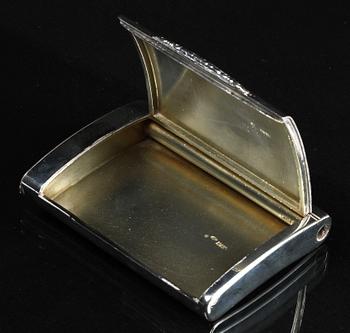 A Russian 19th century parcel-gilt cigarette-case, unidentified makers mark, Moscow 1896-1908.