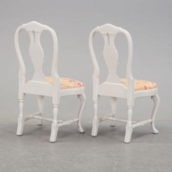 6 rococo style chairs, 20th century.