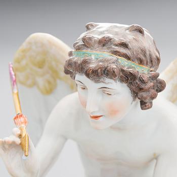 A Meissen Cupid porcelaine figure, 20th century.