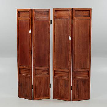 Two chinese folding screens, second half of the 20th century.