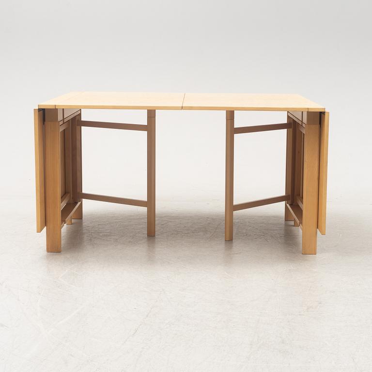 Bruno Mathsson, a 'Maria Flap' burr birch dining table, Dux.