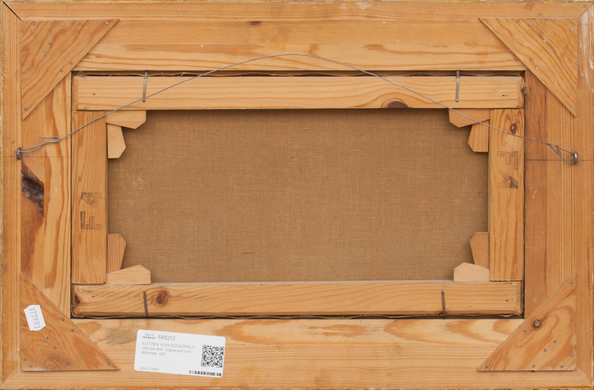 LOTTEN VON GEGERFELT, olja på duk. Signerad och daterad -06.