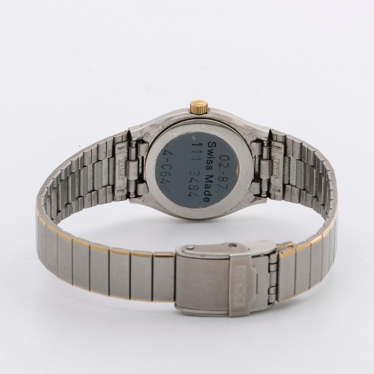 RADO LADIES WRISTWATCH, stainless steel and gold, 21 mm, quartz, date.