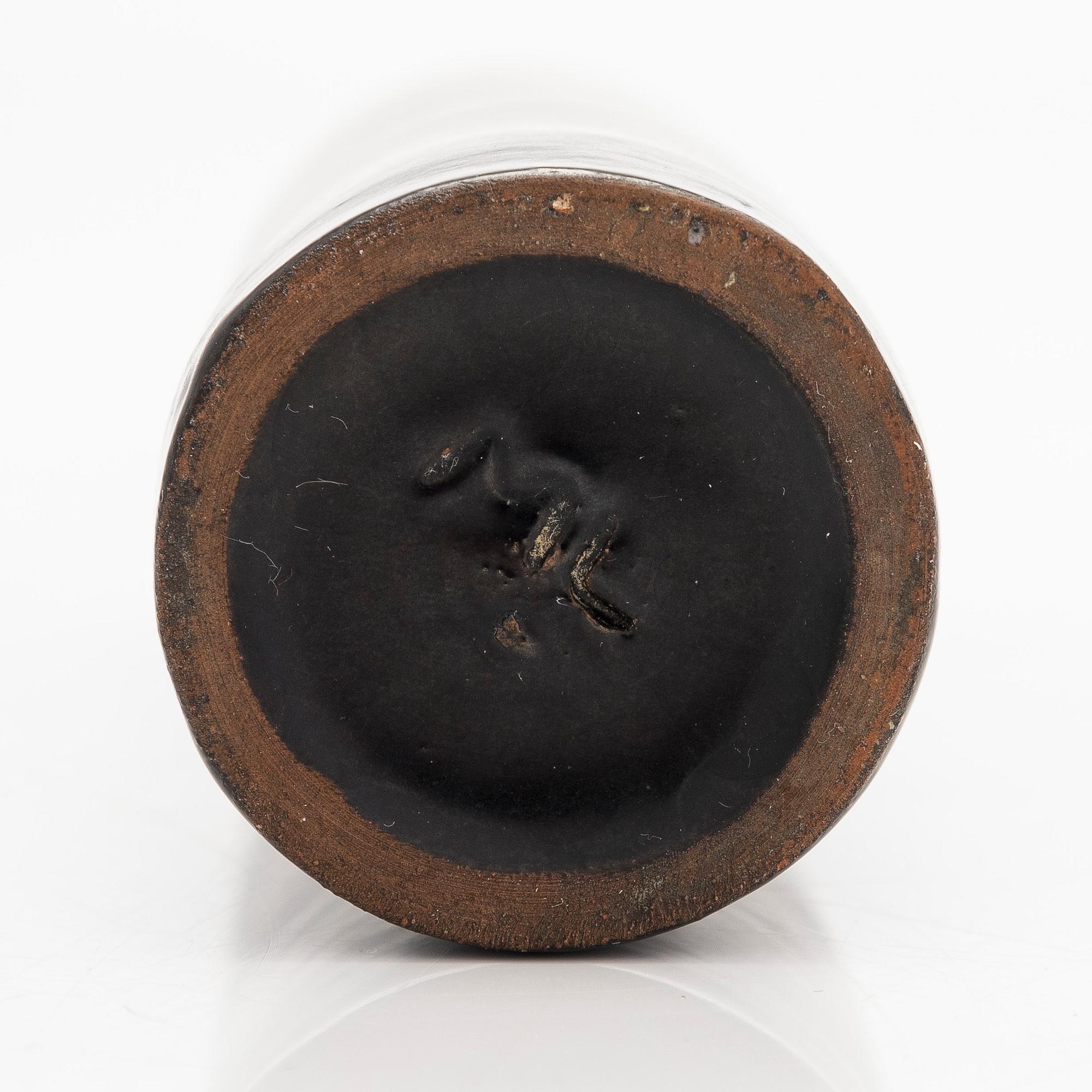 Marita Lybeck, a red clay vase, "Milano" signed ML.