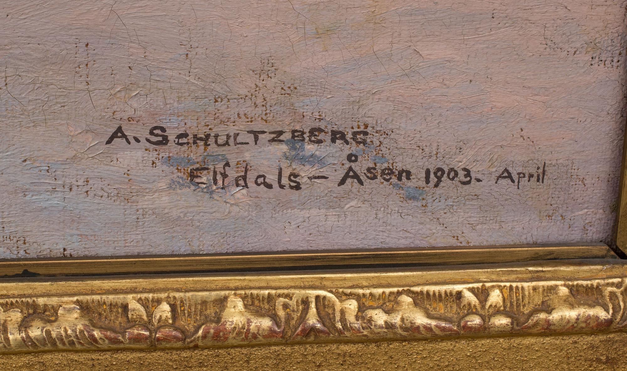 ANSHELM SCHULTZBERG, olja på duk, signerad och daterad Elfdals-Åsen 1903 April.