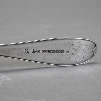 MATSKEDAR, 3 st, silver, bland annat Carl Gustaf Högstedt, Kalmar, 1830. Vikt ca 134 gram.