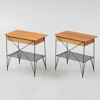 A pair of bedside tables, mid 20th Century.