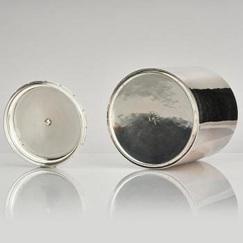 Georg Jensen, a sterling silver Tobacco jar, designed in 1926, Copenhagen 1933-1944.