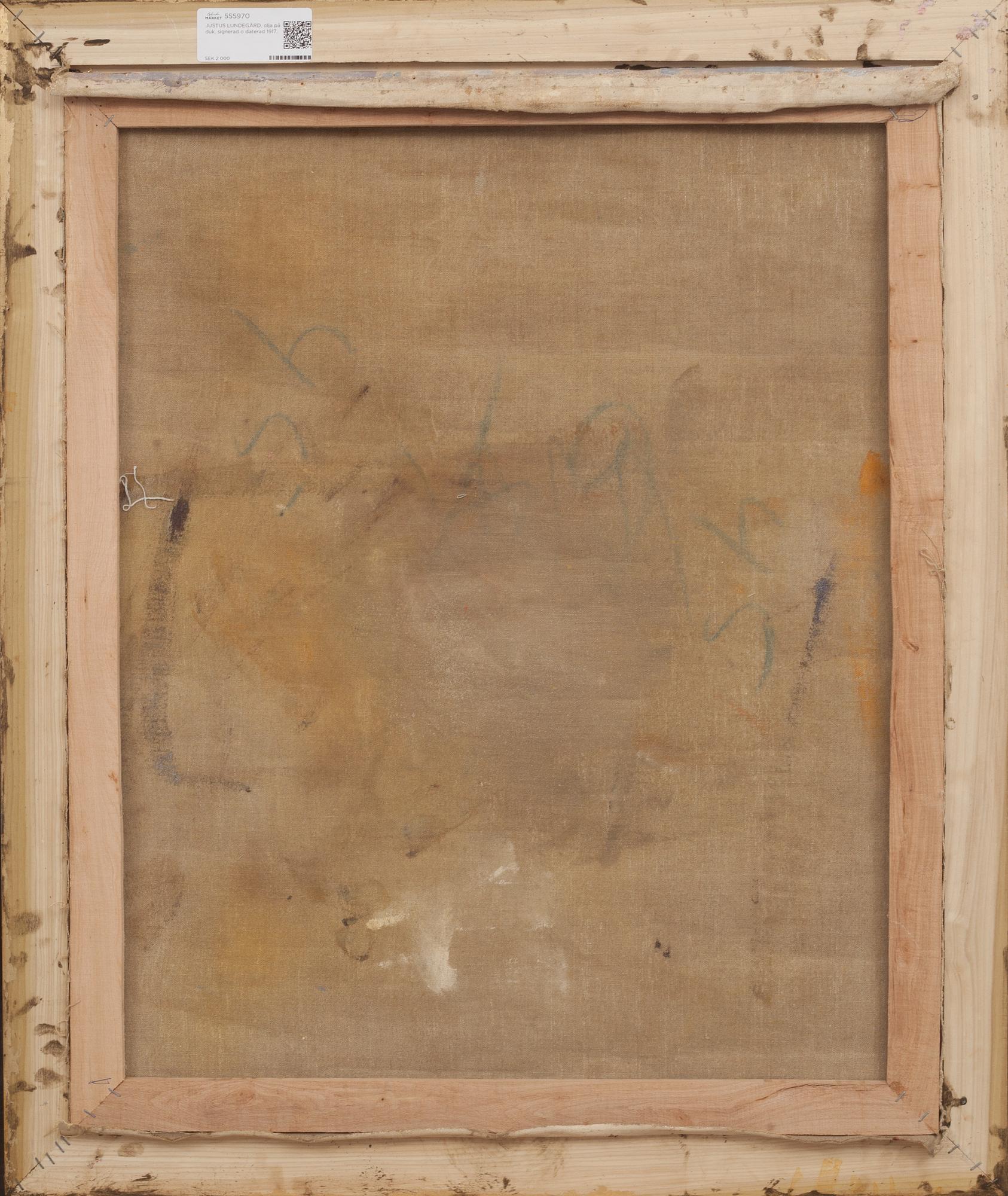 JUSTUS LUNDEGÅRD, olja på duk, signerad o daterad 1917.