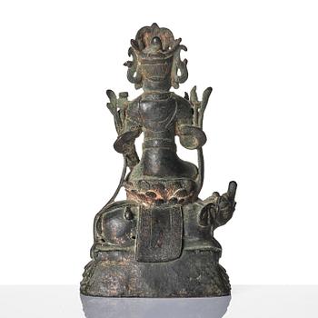 Boddhisattva sittandes på elefant, troligen sen Mingdynasti.