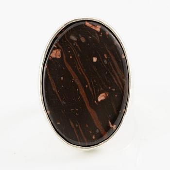 Jan-Christer Lundqvist, ring, silver with porphyry (Black Rännås), Skövde.