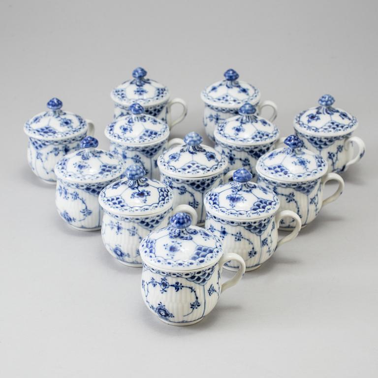 A SET OF TWELVE PORCELAIN CUPS, Royal Copenhagen.