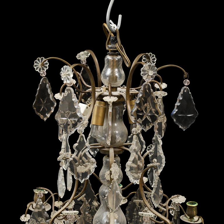 A rococo style chandelier from around year 1900.