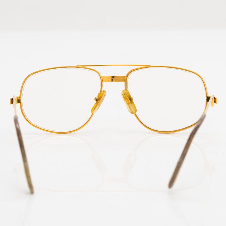 must de Cartier, Santos, Glasögonbågar. Märkta Cartier, Paris, Made in France 135, 54, 16.