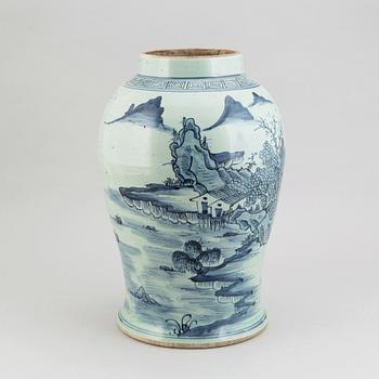 A Chinese blue and white vase, 20th century.