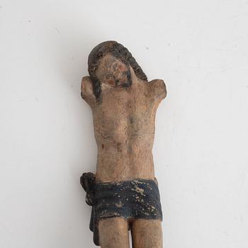 Christ sculpture, likely from the 18th century with later painting, wood.