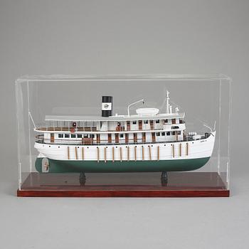 FARTYGSMODELL, 2000-tal. Föreställande Juno, i trafik på Göta Kanal.