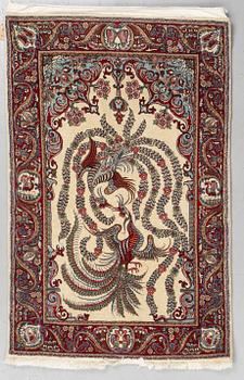 A rug, Old Sarouk figural, 152 x 101 cm.