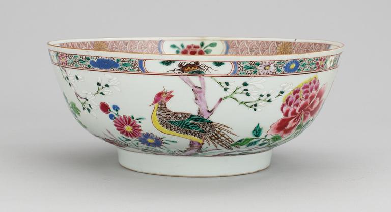 BÅLSKÅL, kompaniporslin. Qing dynastin, Qianlong (1736-95).