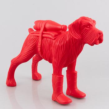 William Sweetlove, "Cloned Schnauzer with water bottle". (Red).
