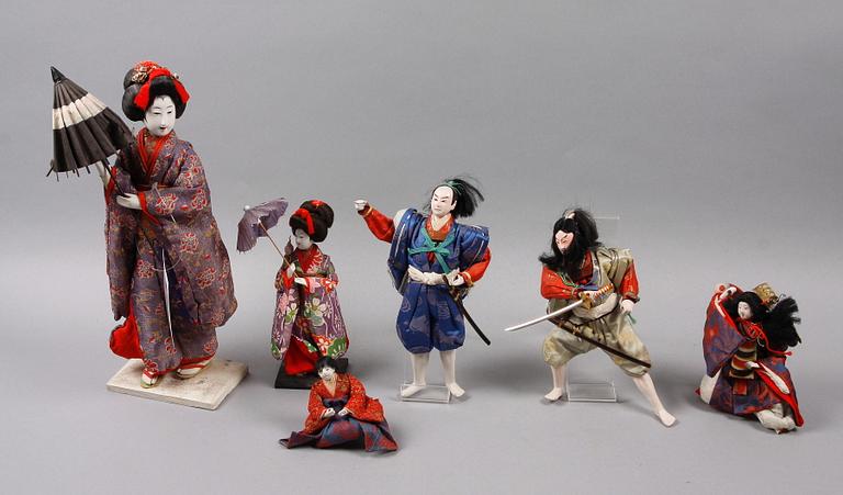 PARTI JAPONICA, ca 100 delar, modeller och dockor, Japan 1900-talets första hälft/mitt.